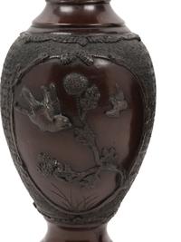 A Pair of Japanese Bronze Vases