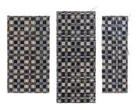 Four Jacquard Cotton and Wool Coverlet Fragments