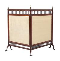 A George III Mahogany Two-Panel Firescreen