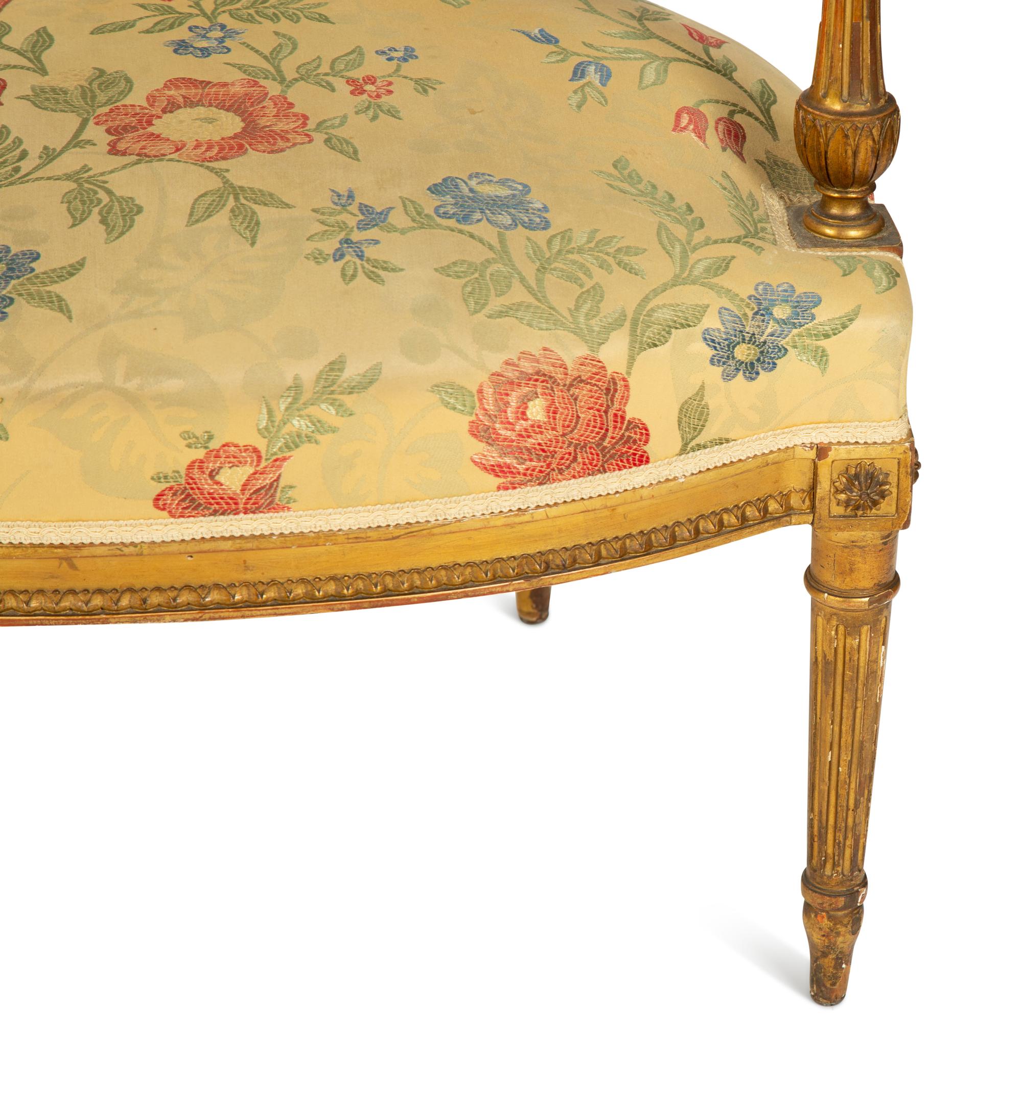 A Set of Four Louis XVI Style Giltwood Armchairs with Scalamandré Upholstery — CIRCA 1900