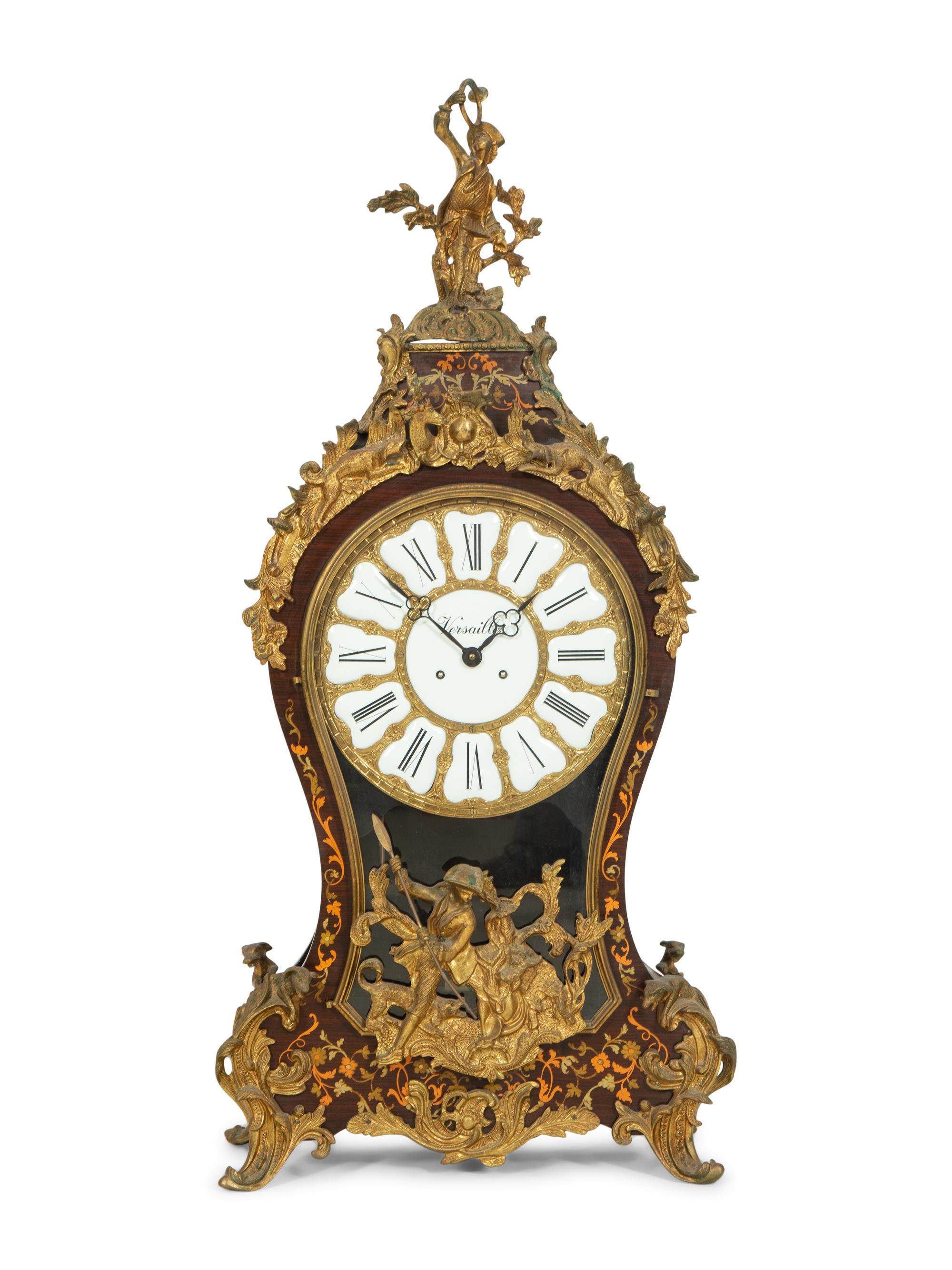 A Louis XV Style Gilt Bronze Mounted Bracket Clock