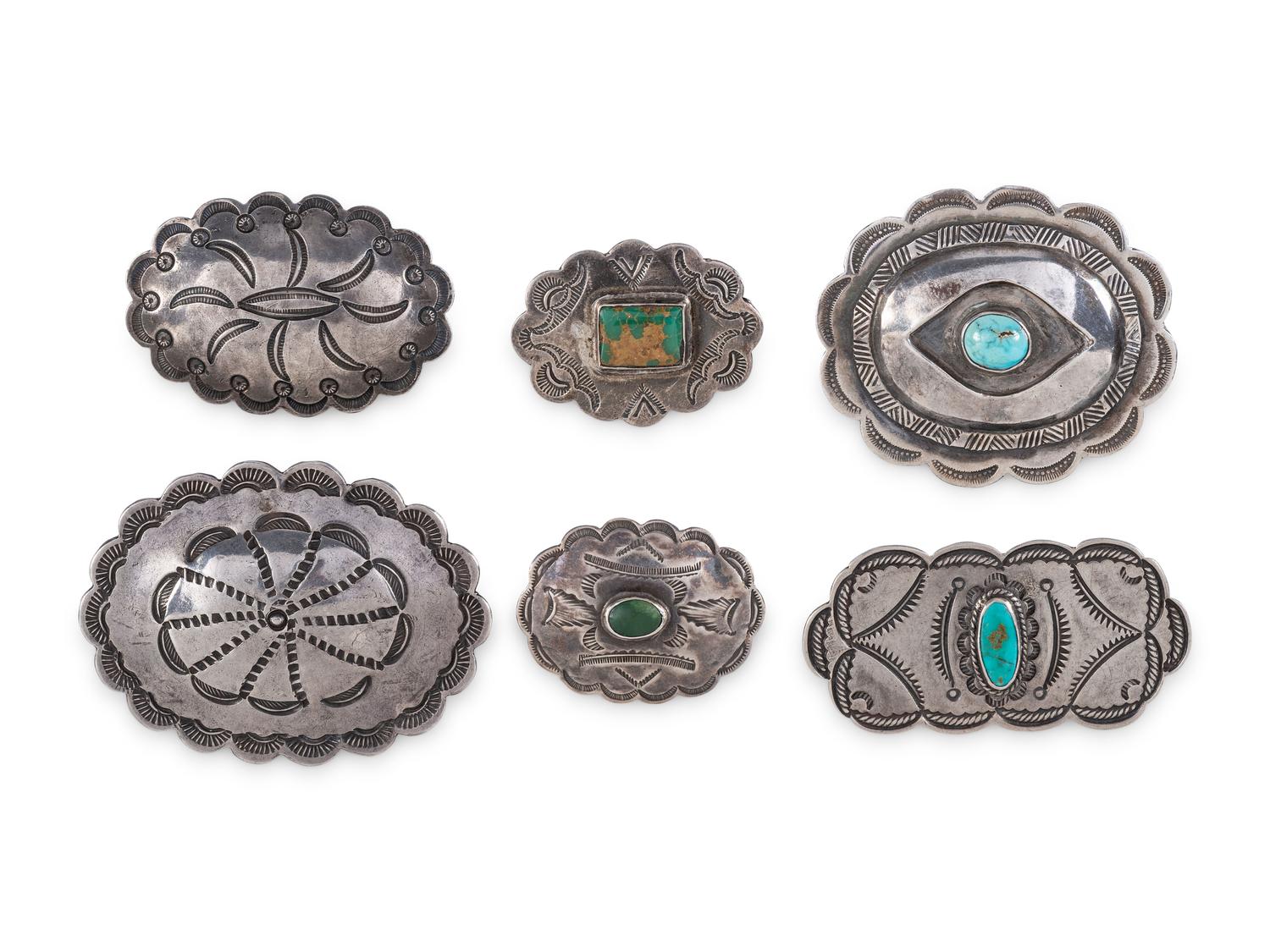 Navajo Stamped Silver Pins / Brooches