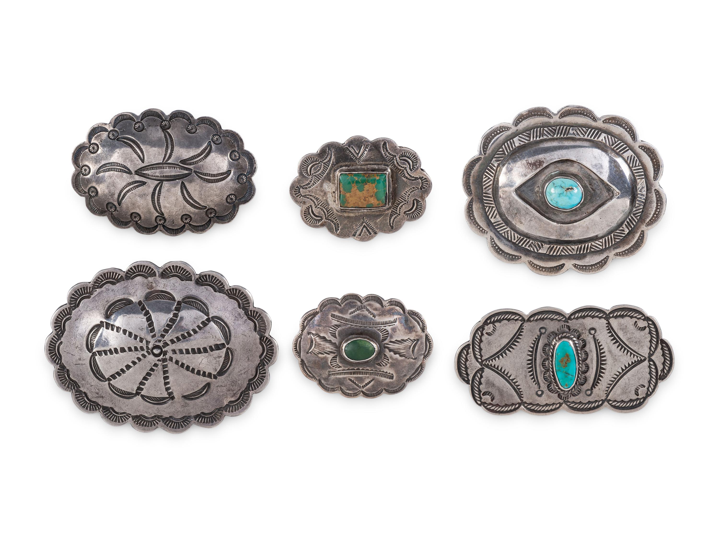 Navajo Stamped Silver Pins / Brooches