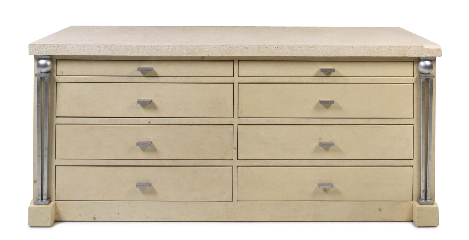A Pair of Hollywood Regency Chests of Drawers