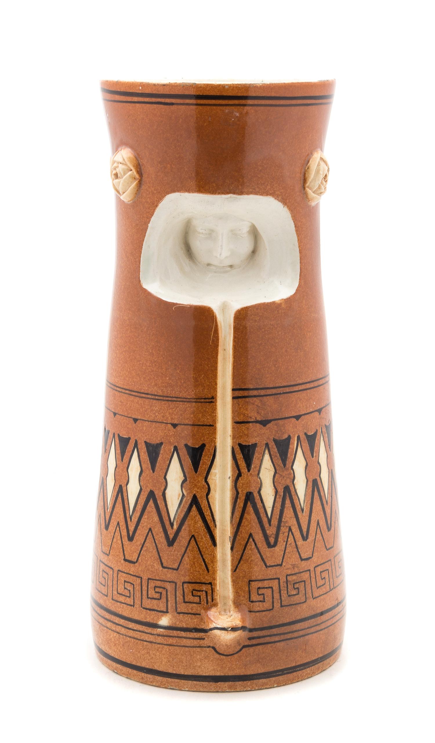 A Continental Symbolistic Ceramic Vase Height 15 1/2 inches. — 1905