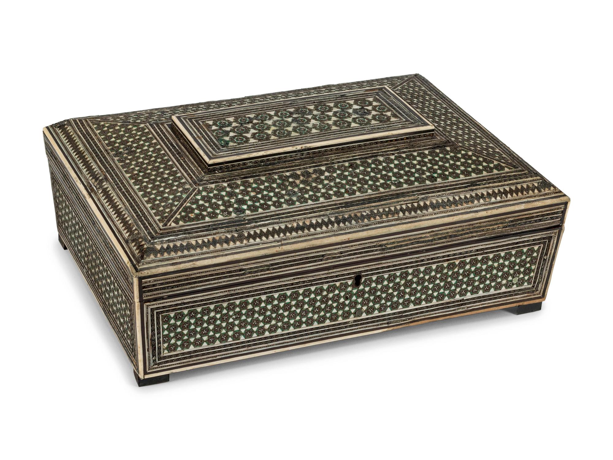 An Anglo-Colonial Inlaid Sewing Box