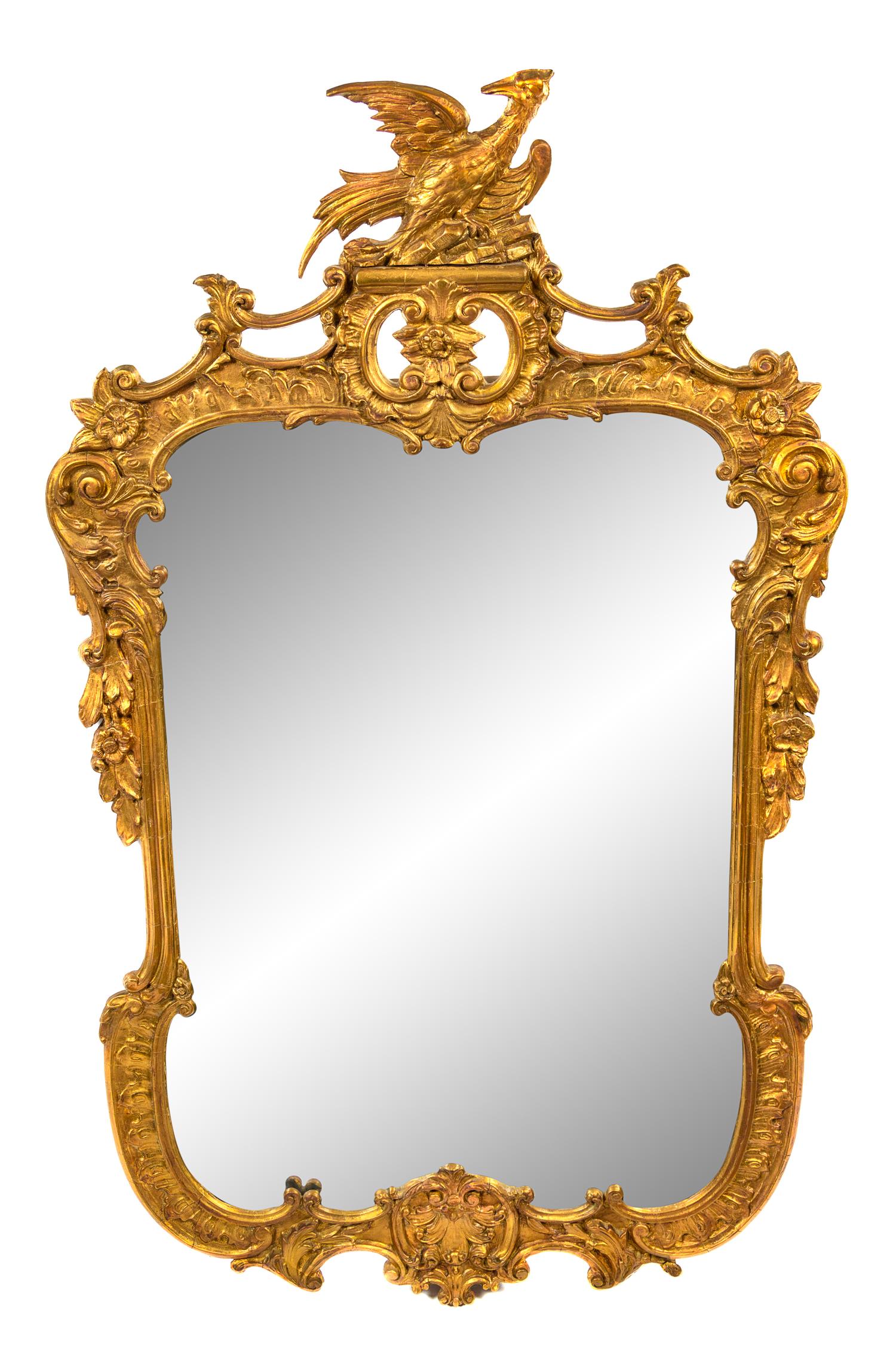 A George II Style Giltwood Mirror Height 50 1/2 x width 30 1/4 inches. — LATE 19TH CENTURY