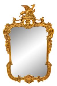 A George II Style Giltwood Mirror Height 50 1/2 x width 30 1/4 inches. — LATE 19TH CENTURY