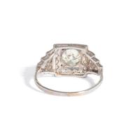 ART DECO, PLATINUM AND DIAMOND RING