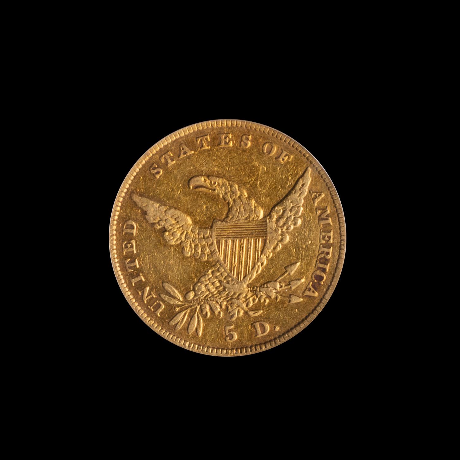 A United States 1838 Classic Head $5 Gold Coin
