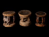 Three Dogon Wood Stools