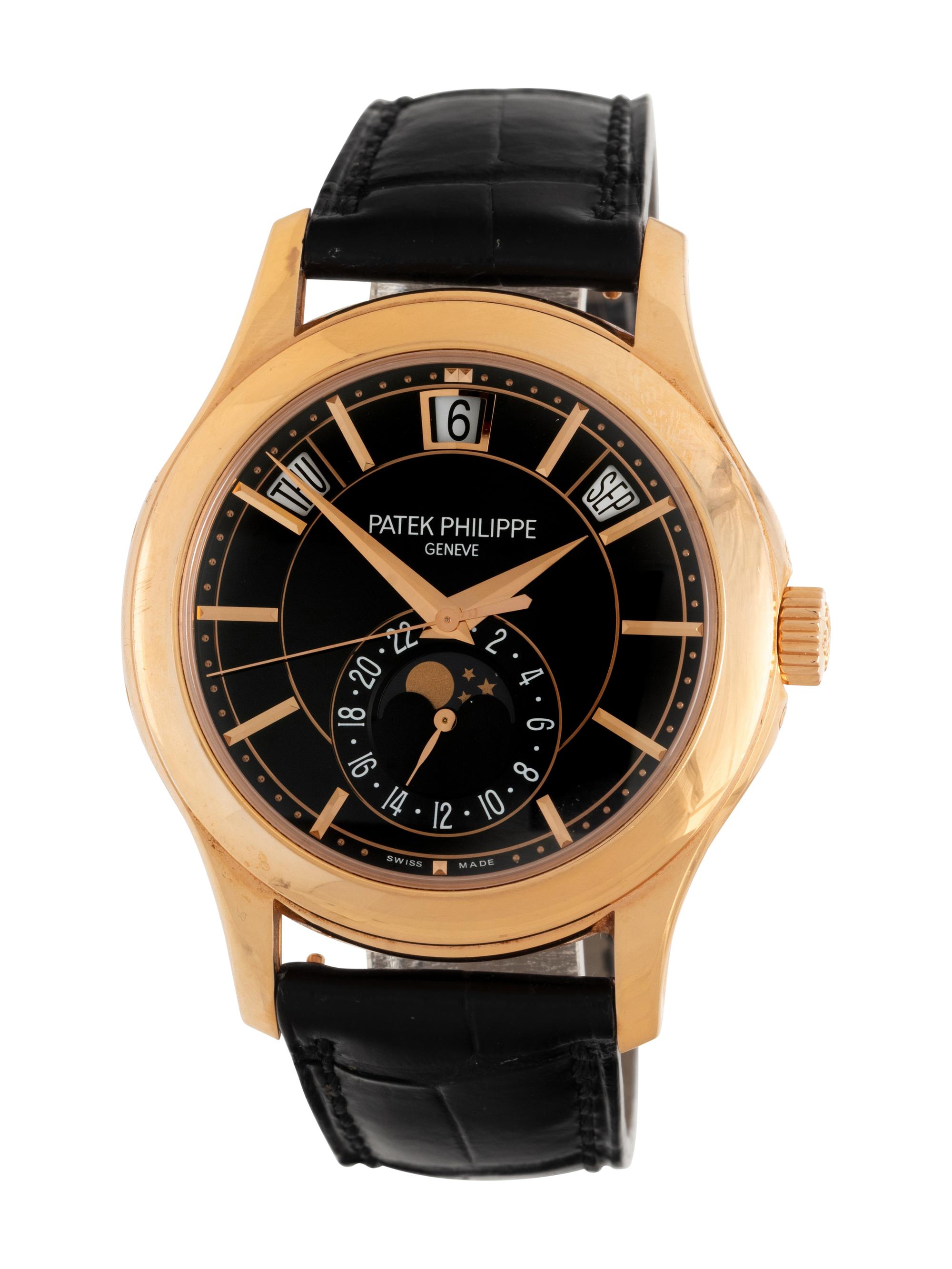 PATEK PHILIPPE, REF. 5205R 18K ROSE GOLD ANNUAL CALENDAR WITH MOON PHASE WATCH