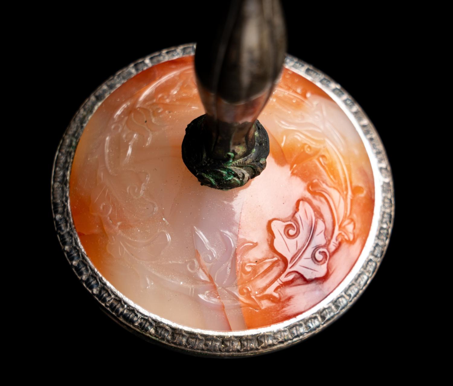 A Set of Four Chinese Jadeite, Agate and Silvered Metal Mounted Goblets