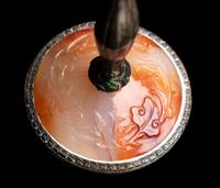 A Set of Four Chinese Jadeite, Agate and Silvered Metal Mounted Goblets