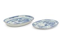 Two Chinese Export Blue and White Porcelain Platters