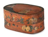 A Pennsylvania Polychrome Painted Bentwood Hat Box