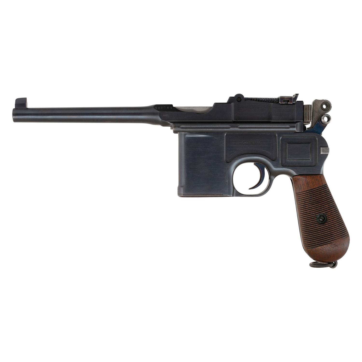 **Pre-War Commercial Mauser C96 Pistol with Stock Holster & Leather Carrier