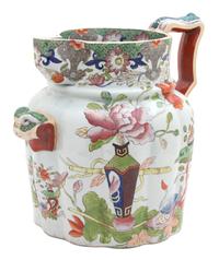 A Mason Ironstone Transfer Ware Water Pitcher Height 12 inches. — 19TH CENTURY