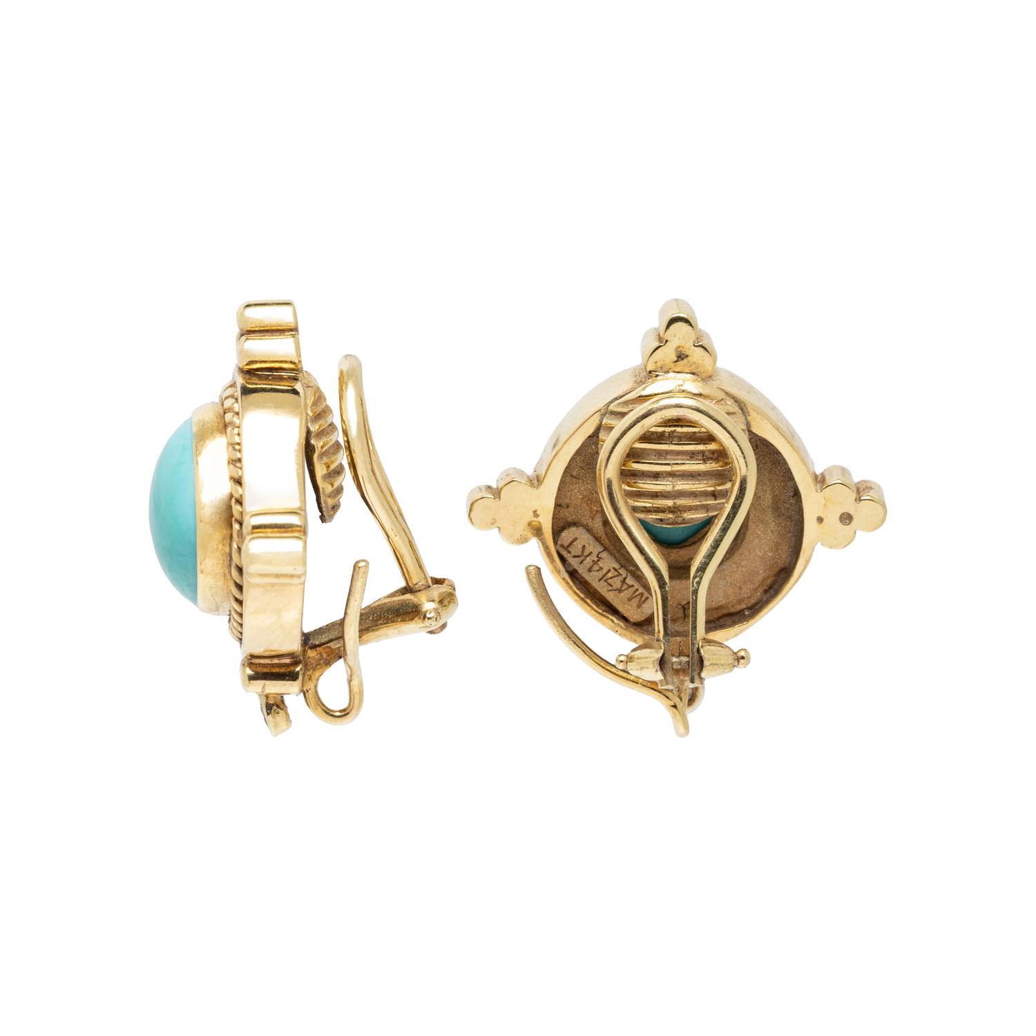 MAZ, YELLOW GOLD, CULTURED PEARL, AND TURQUOISE JEWELRY