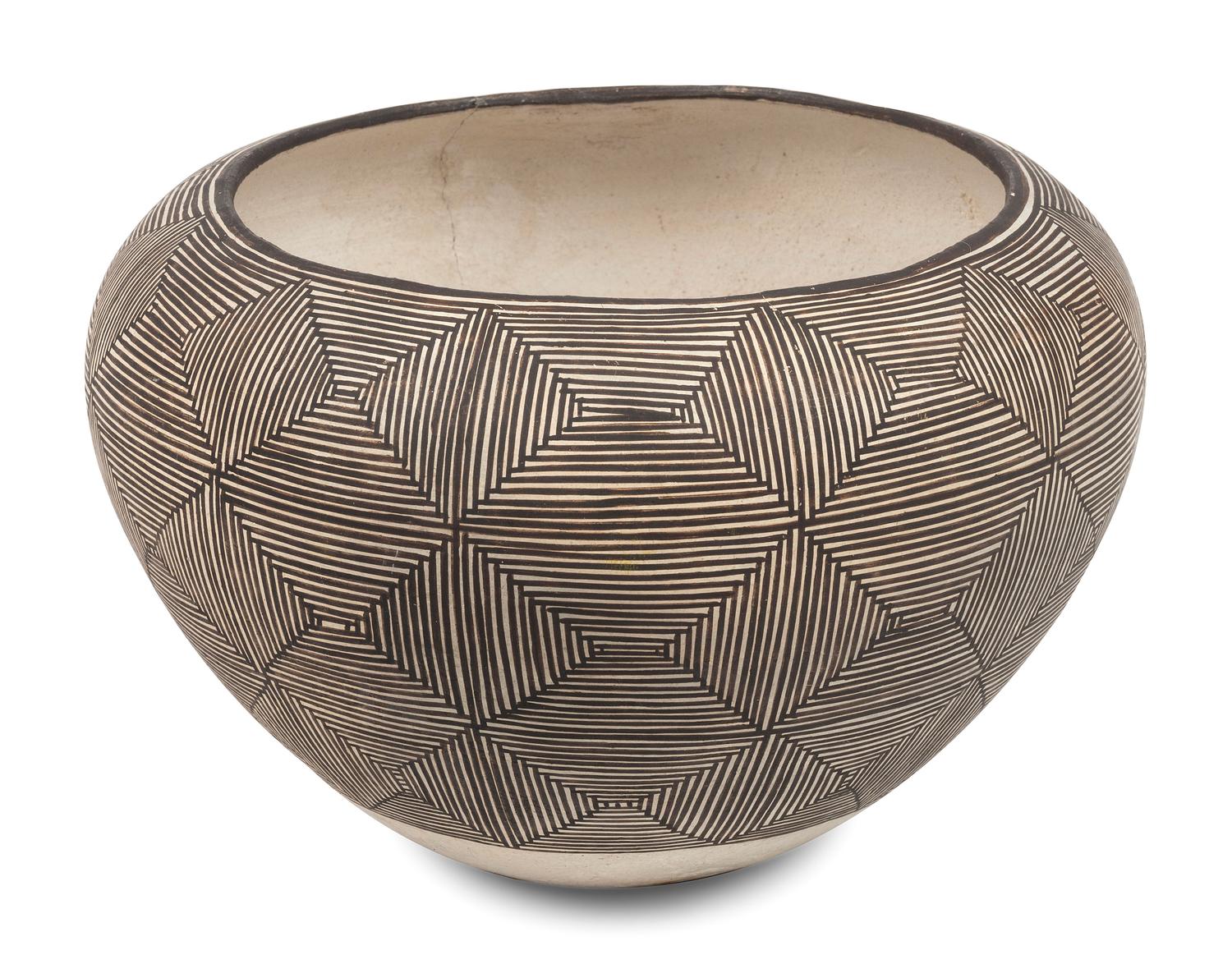 Fine Line Pottery Jar
