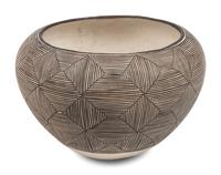 Fine Line Pottery Jar