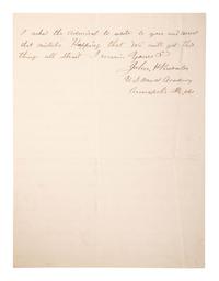 [CIVIL WAR - NAVY]. A group of 9 documents related to Robert Coster and his efforts to confirm the identity of the man who lashed Rear Admiral David G. Farragut to the rigging of the Hartford at the Battle of Mobile Bay.