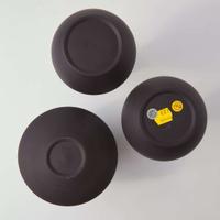 Three Wedgwood Black Basalt Design 63 Vases UK, 1960