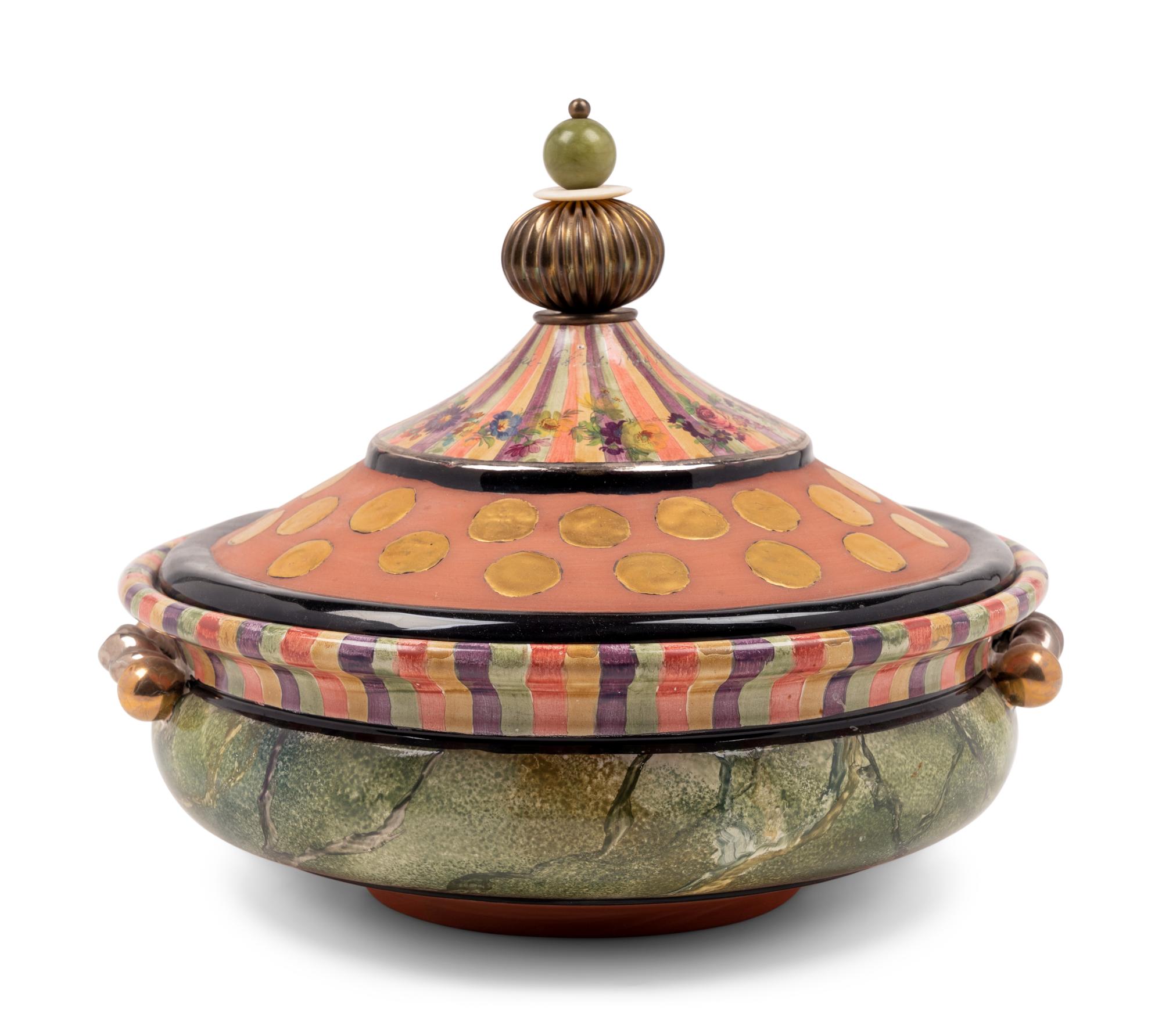 A Mackenzie Childs Terracotta Tureen