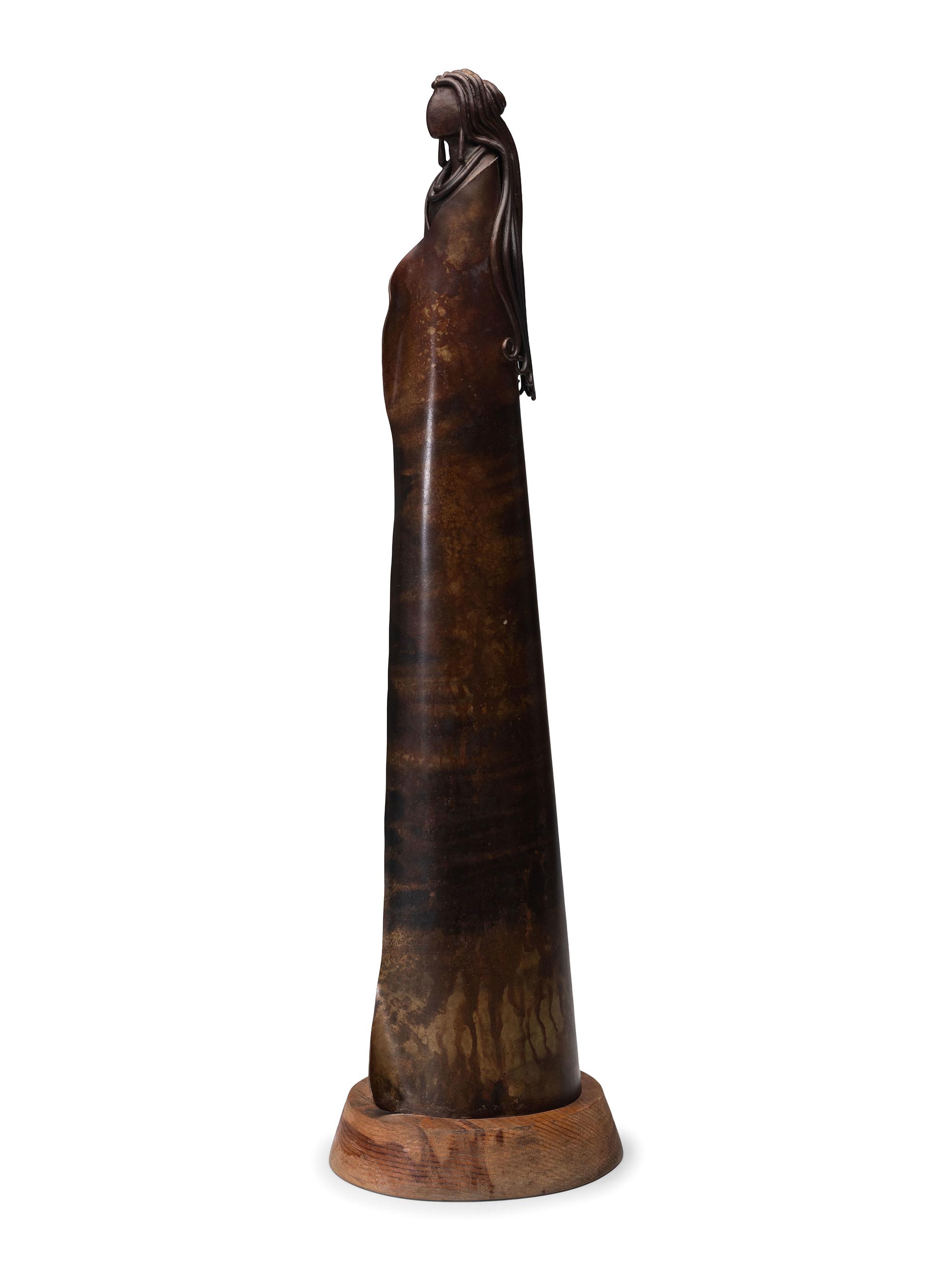 Copper Figure, with Turquoise Bead
