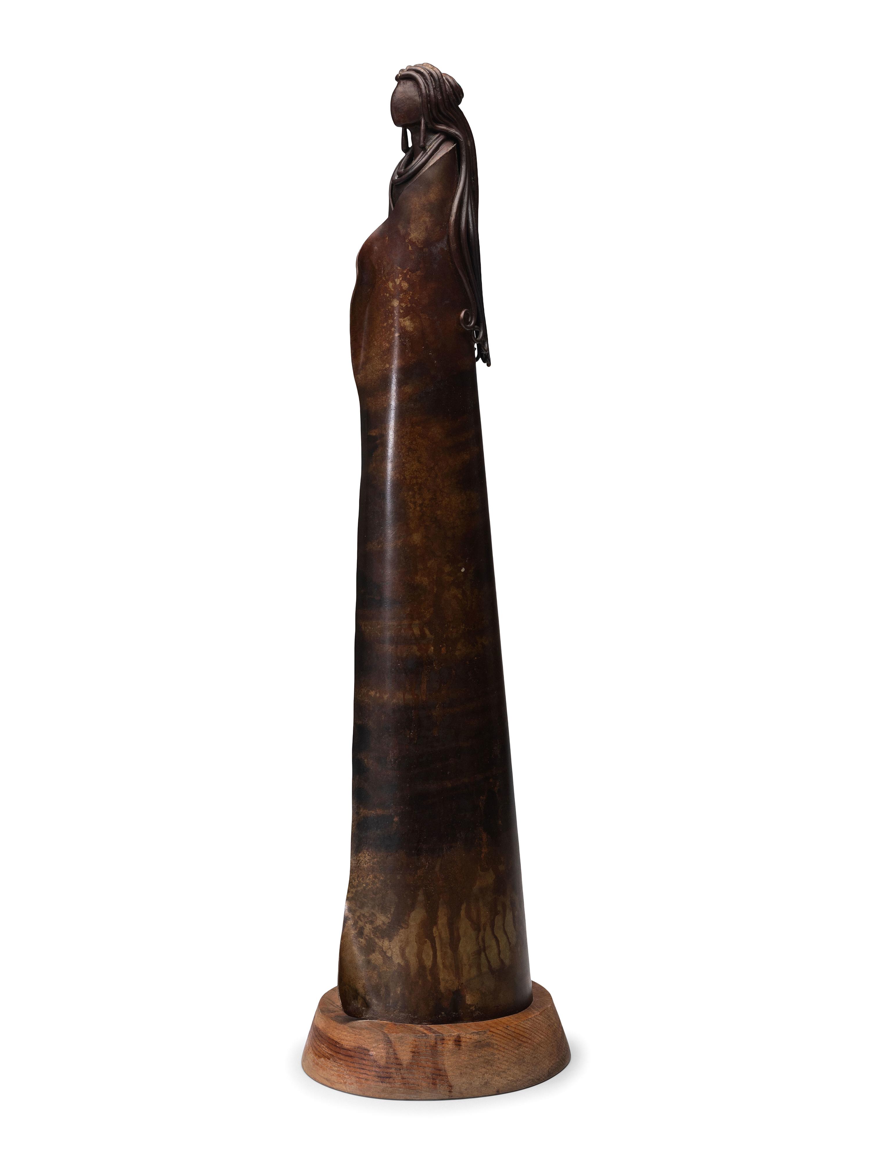 Copper Figure, with Turquoise Bead