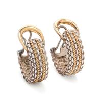 HERMÈS, SILVER AND YELLOW GOLD EARCLIPS