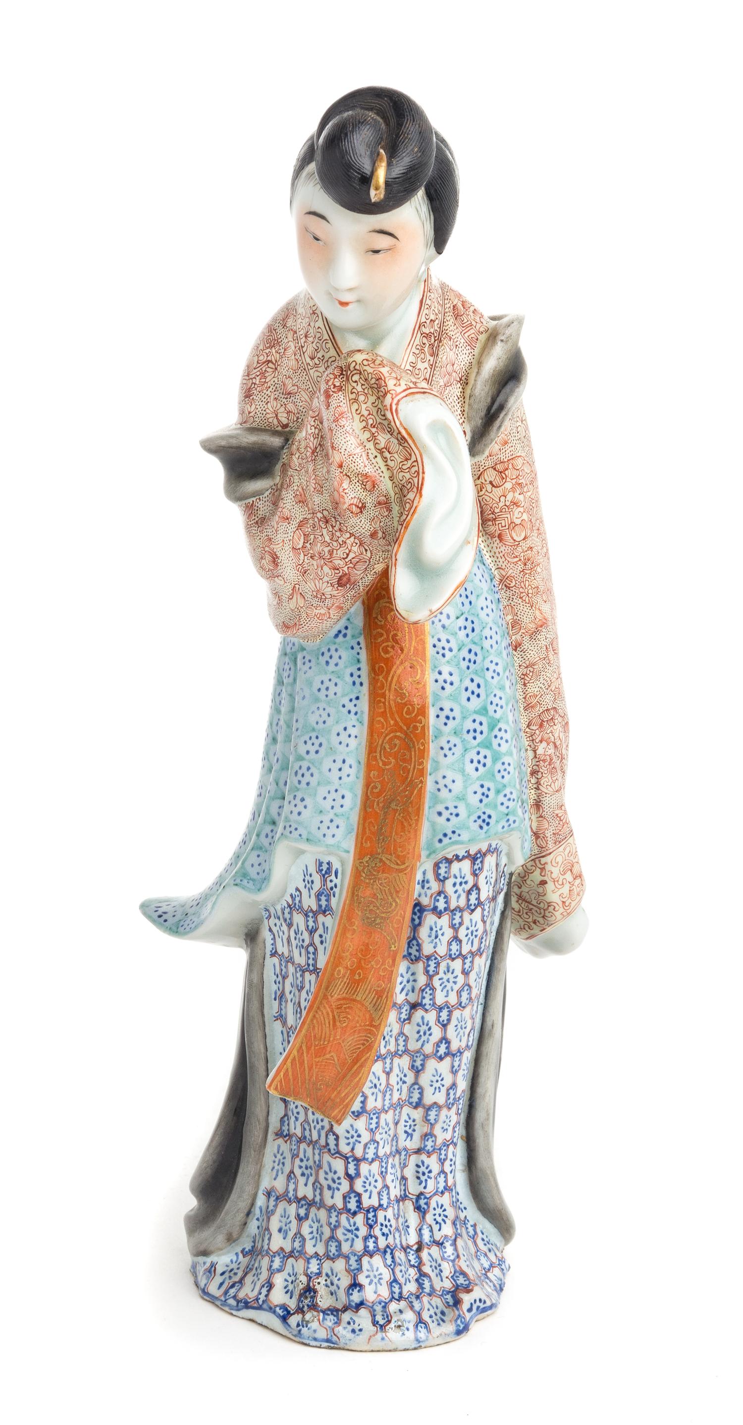 A Famille Rose Porcelain Figure of a Meiren Height 9 3/4 inches. — 19TH CENTURY