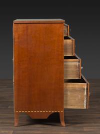A Federal Fan and Barber Pole Inlaid Cherrywood Chest of Drawers