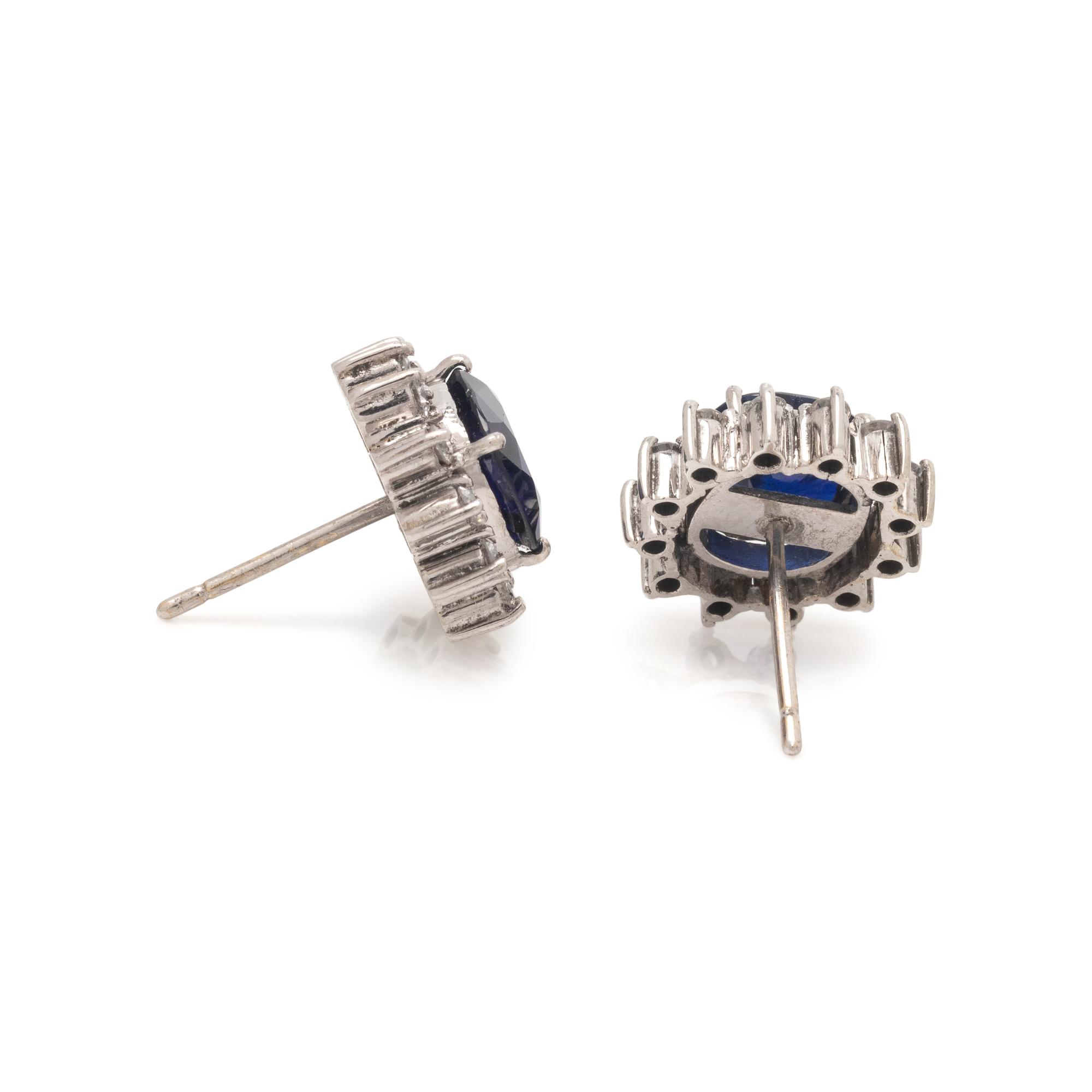 SAPPHIRE AND DIAMOND EARRINGS