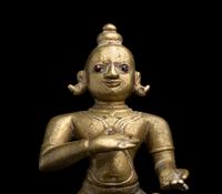An Indian Orissa Bronze Figure of Seated Vishnu
