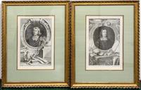 A Set of Four Engravings Each: 14 1/2 x 9 inches. — JACOBUS HOUBRAKEN (1698-1780) AFTER PETER LELY AND OTHERS