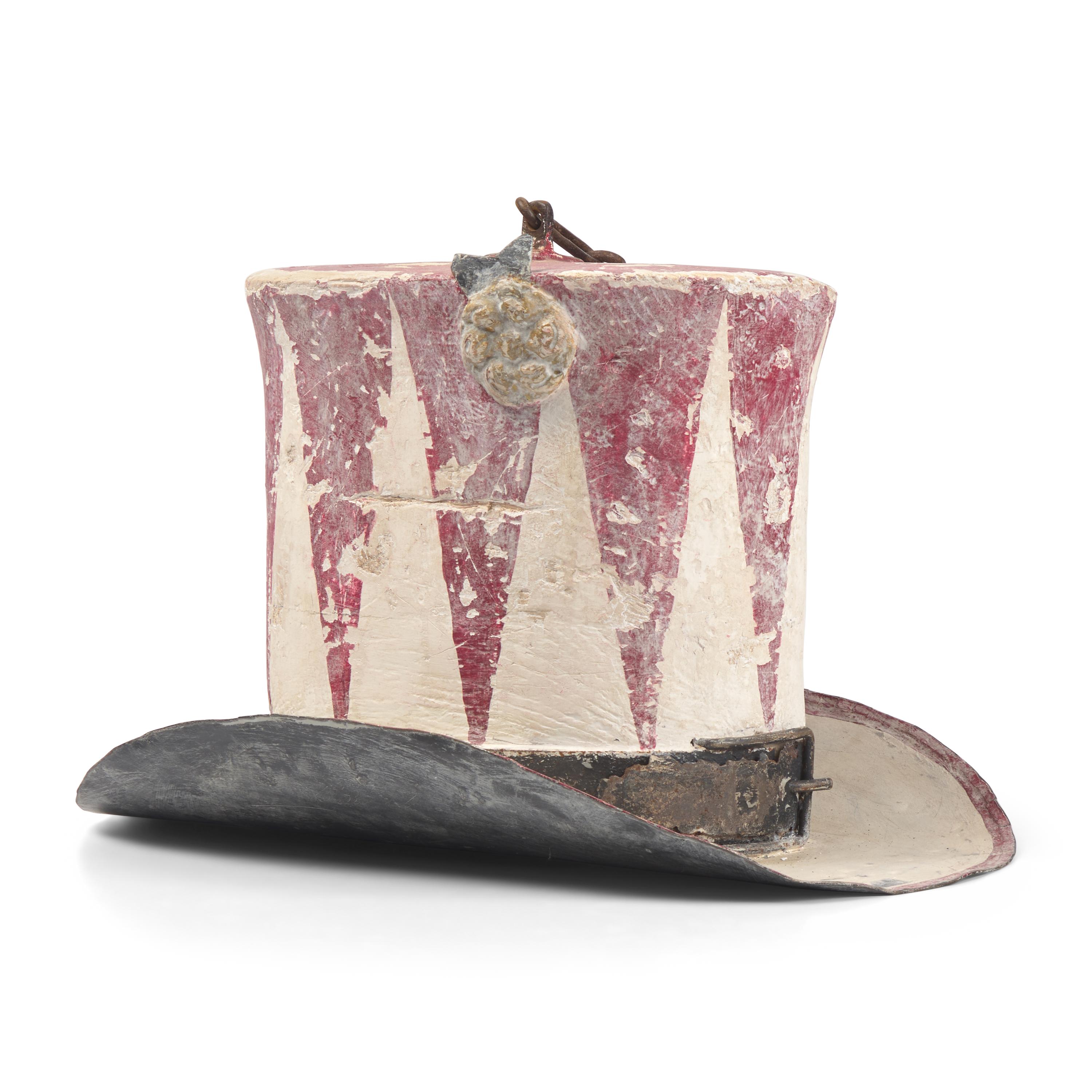 A Painted Wood and Tinware Hatter's Trade Sign