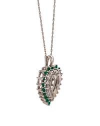 EMERALD AND DIAMOND HEART NECKLACE