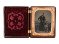 A Quarter Plate Embellished Tintype of a Naval Midshipman