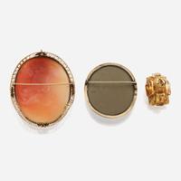 A collection of three Victorian gold and gem-set items