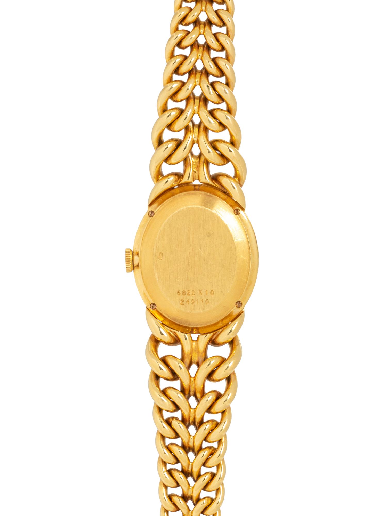 PIAGET, 18K YELLOW GOLD AND ONYX REF. 6822 K 10 WRISTWATCH