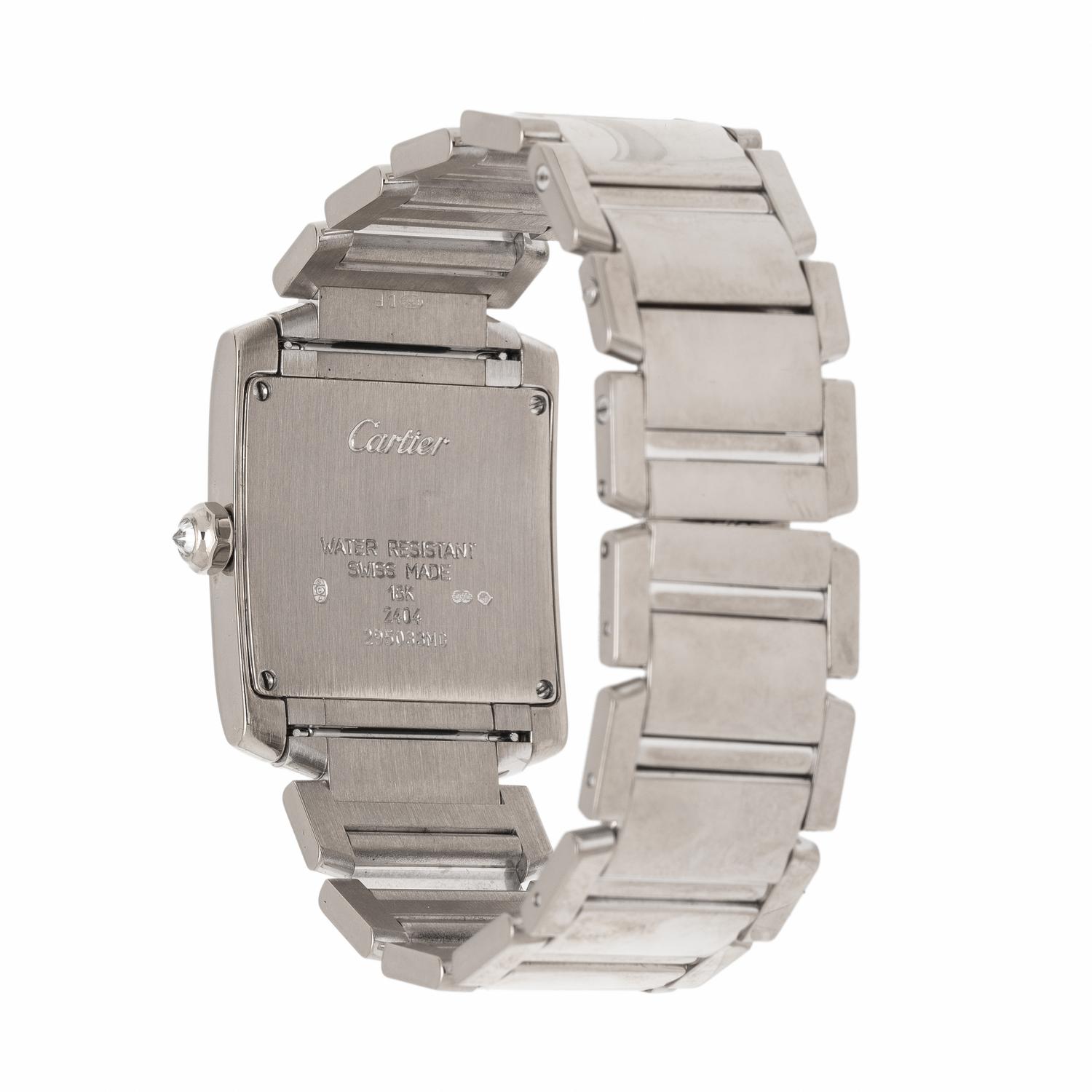 Cartier, Ref. 2404, 18K White Gold 'Tank Française' Watch with Factory Diamond Bezel, with Box & Papers