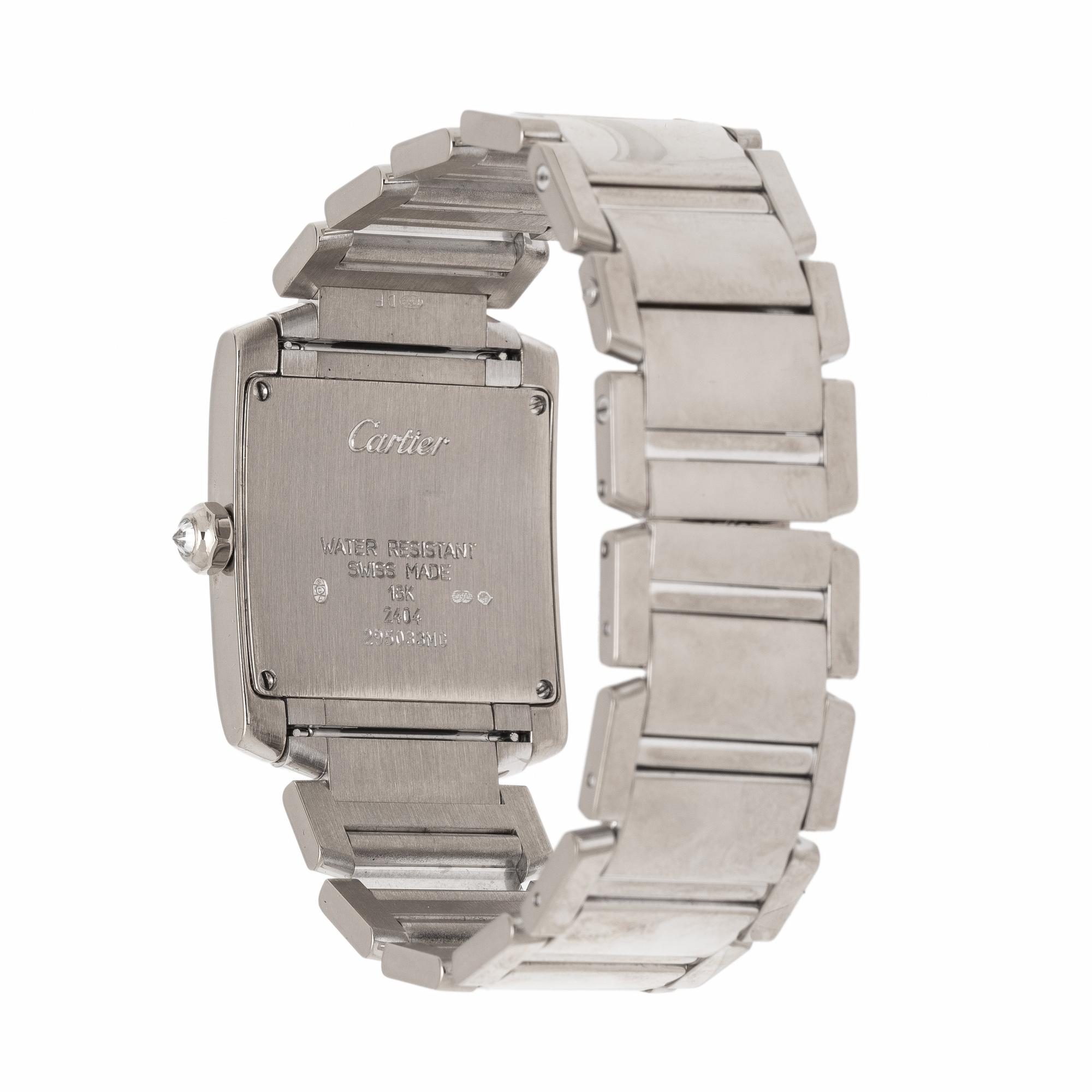 Cartier, Ref. 2404, 18K White Gold 'Tank Française' Watch with Factory Diamond Bezel, with Box & Papers