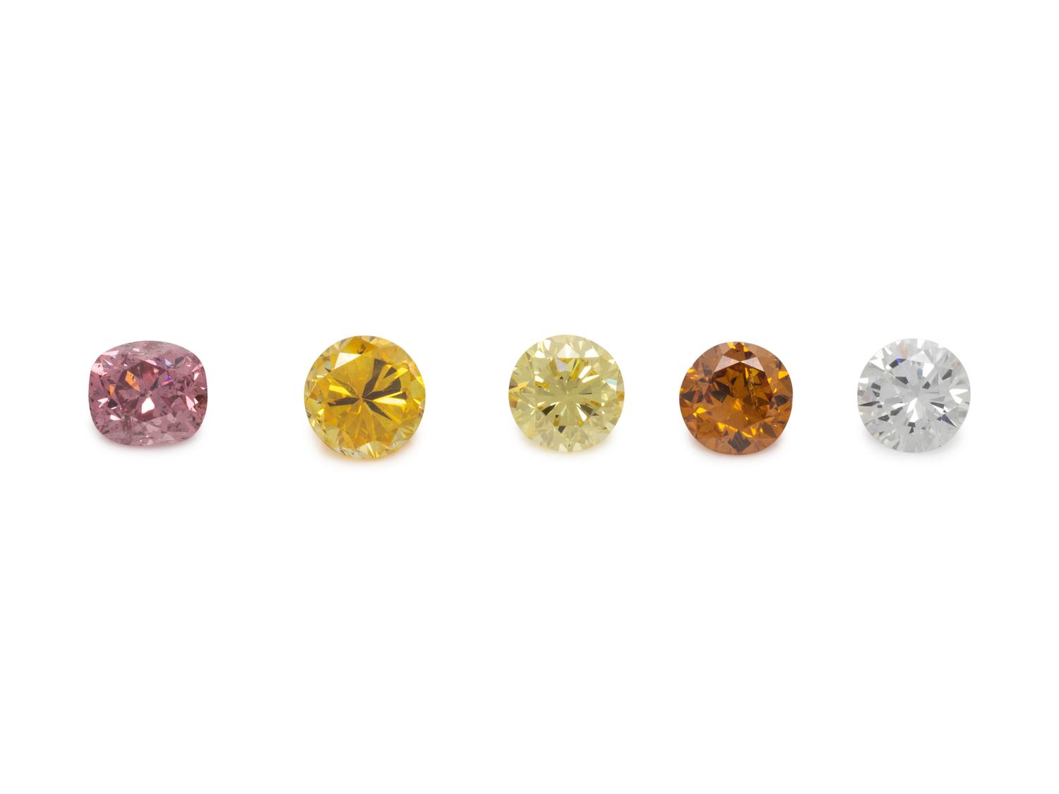 COLLECTION OF COLORED DIAMONDS AND DIAMOND