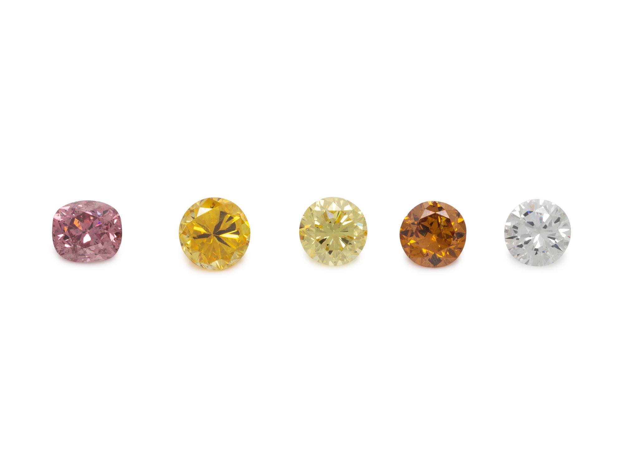 COLLECTION OF COLORED DIAMONDS AND DIAMOND