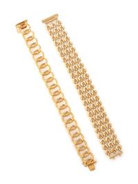 TWO YELLOW GOLD BRACELETS