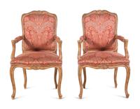 A Pair of Louis XV Style Fauteuils