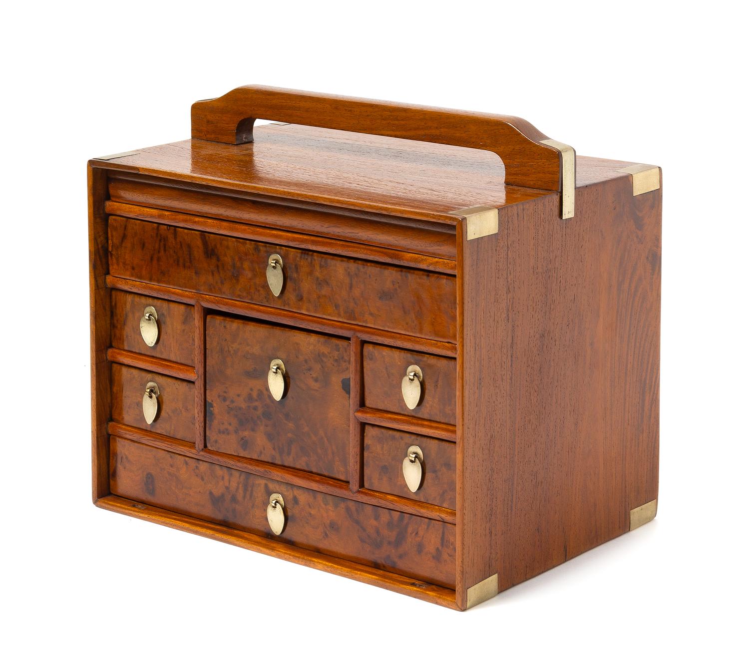 A Chinese Huanghuali, Burlwood and Cedar Medicine Cabinet, Yaoxiang Height 10 1/2 x width 12 x depth 8 1/8 inches. — 18TH CENTURY