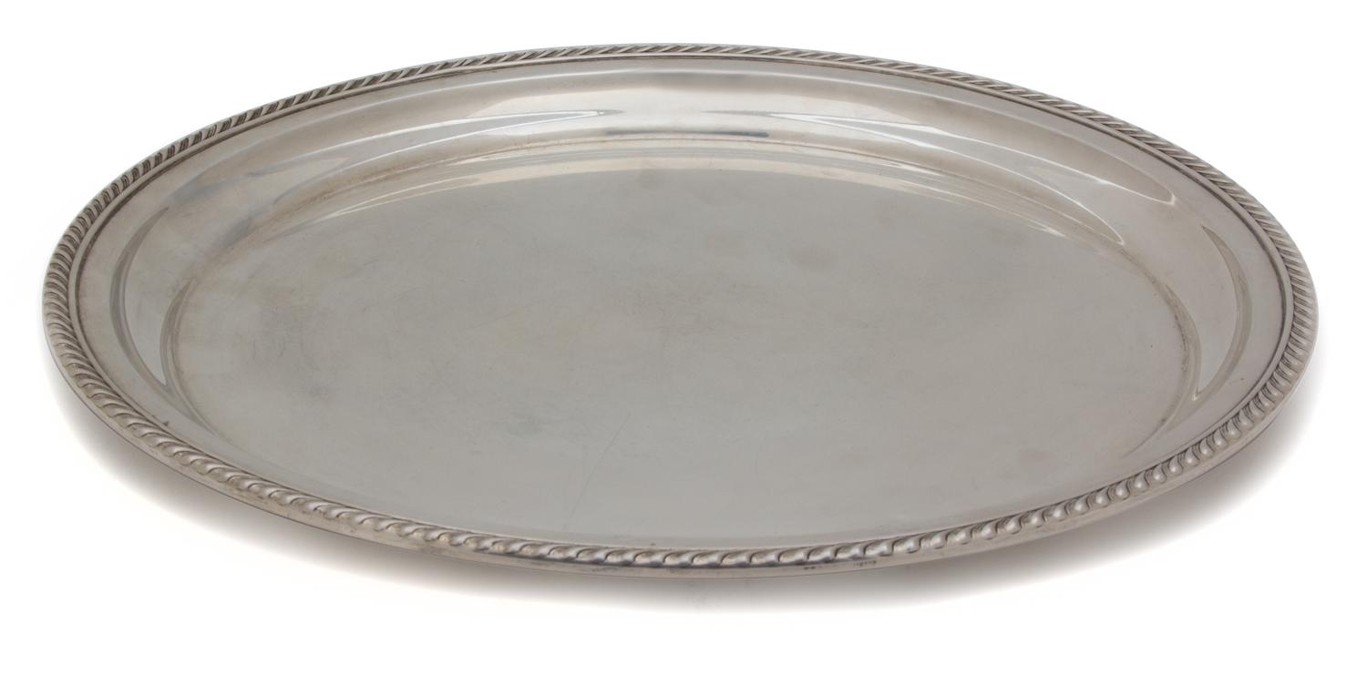 An American Silver Platter with Gadrooned Border, Gorham, Providence, R.I. 20th Century,