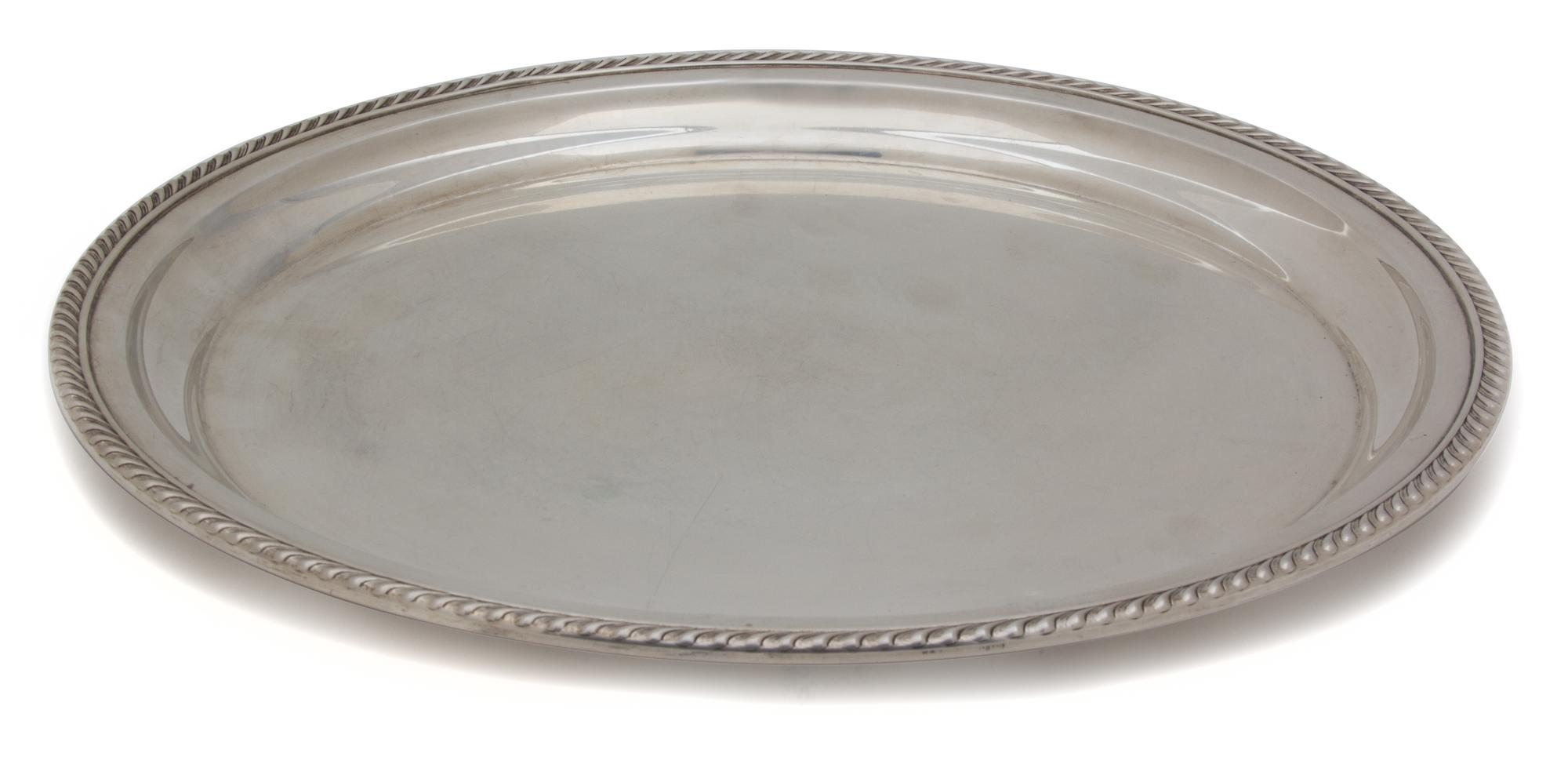 An American Silver Platter with Gadrooned Border, Gorham, Providence, R.I. 20th Century,
